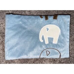 Dwell Studio Target Blue Brown Elephant Baby Blanket 30" x 38" Modern Minimal